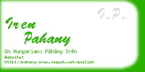 iren pahany business card