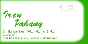 iren pahany business card